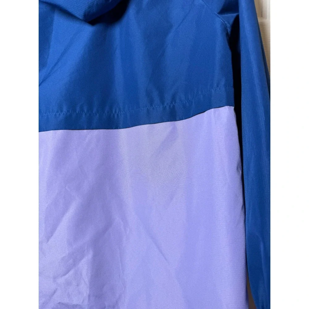Eddie‎ Bauer Kids Blue Purple Colorblock Hooded Windbreaker Jacket L 14/16